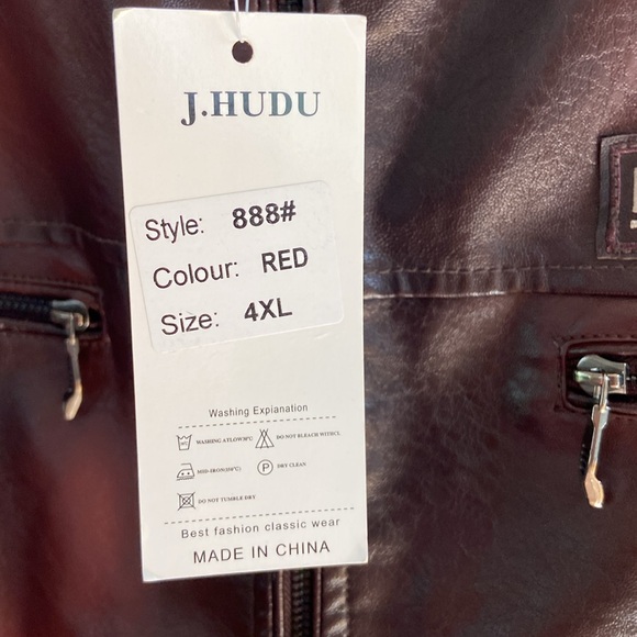 J.Hudu mens coat sz 4XL nwt red - Picture 7 of 9